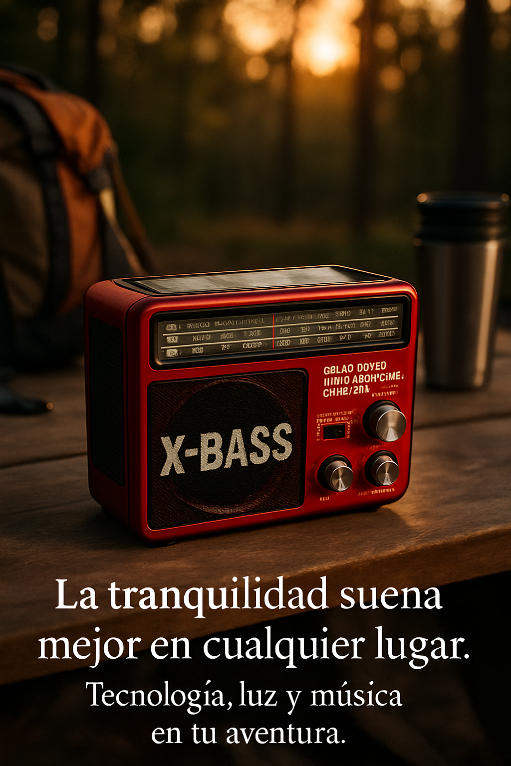 Radio Linterna Portátil Solar Bluetooth
